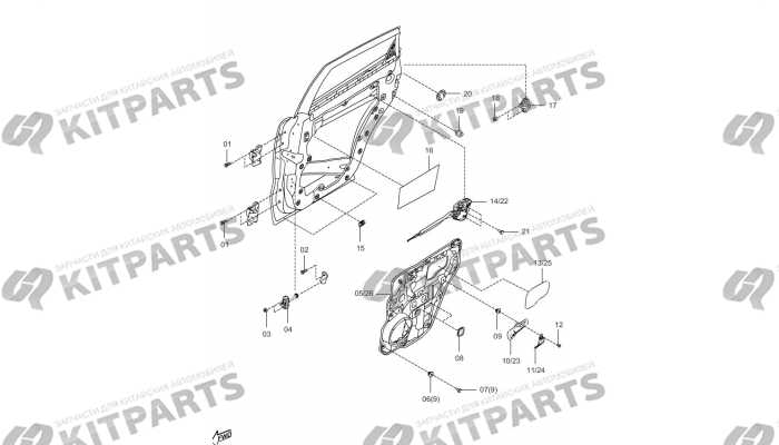 Комплектующие задней двери FAW