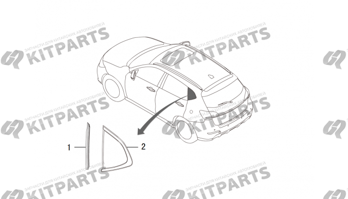 Стекло багажника Haval H2